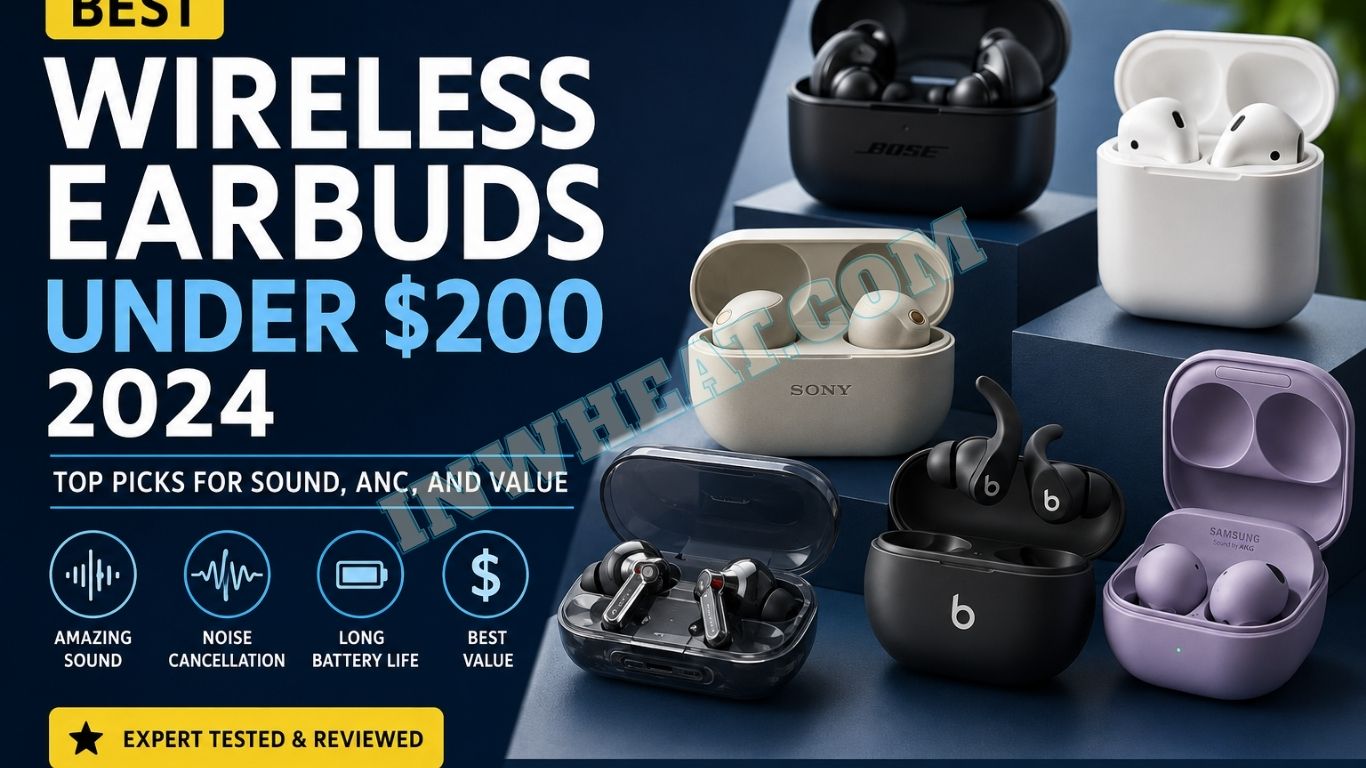 Best wireless earbuds under $200 in 2024 featuring Sony, Bose, Samsung, Beats, Nothing, and Soundcore earbuds with ANC, premium sound quality, and long battery life.